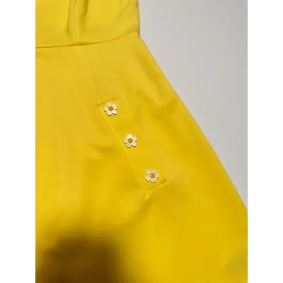 Betsey Johnson A-Line Mini Dress Yellow Women’s 4 Daisy 60s Retro Dopamine - Picture 13 of 16